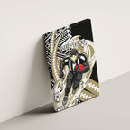 Personalized Collingwood Magpies Canvas Wall Art Polynesian Tribal Magpie Mascot With Hibiscus Floral Art