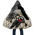 Personalized Collingwood Magpies Cloak Polynesian Tribal Magpie Mascot With Hibiscus Floral Art