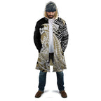 Personalized Collingwood Magpies Cloak Polynesian Tribal Magpie Mascot With Hibiscus Floral Art