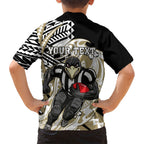 Personalized Collingwood Magpies Family Matching Summer Maxi Dress and Hawaiian Shirt Polynesian Tribal Magpie Mascot With Hibiscus Floral Art