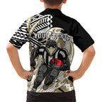 Personalized Collingwood Magpies Hawaiian Shirt Polynesian Tribal Magpie Mascot With Hibiscus Floral Art