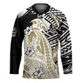 Personalized Collingwood Magpies Hockey Jersey Polynesian Tribal Magpie Mascot With Hibiscus Floral Art