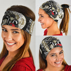 Personalized Collingwood Magpies Neck Gaiter Polynesian Tribal Magpie Mascot With Hibiscus Floral Art