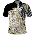 Personalized Collingwood Magpies Polo Shirt Polynesian Tribal Magpie Mascot With Hibiscus Floral Art
