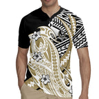 Personalized Collingwood Magpies Rugby Jersey Polynesian Tribal Magpie Mascot With Hibiscus Floral Art