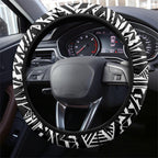 Collingwood Magpies Steering Wheel Cover Polynesian Tribal Magpie Mascot With Hibiscus Floral Art