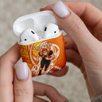Personalized Greater Western Sydney Giants AirPods Case Polynesian Tribal Giant Mascot With Hibiscus Floral Art