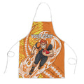 Personalized Greater Western Sydney Giants Apron Polynesian Tribal Giant Mascot With Hibiscus Floral Art
