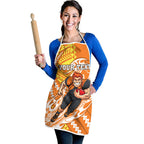 Personalized Greater Western Sydney Giants Apron Polynesian Tribal Giant Mascot With Hibiscus Floral Art