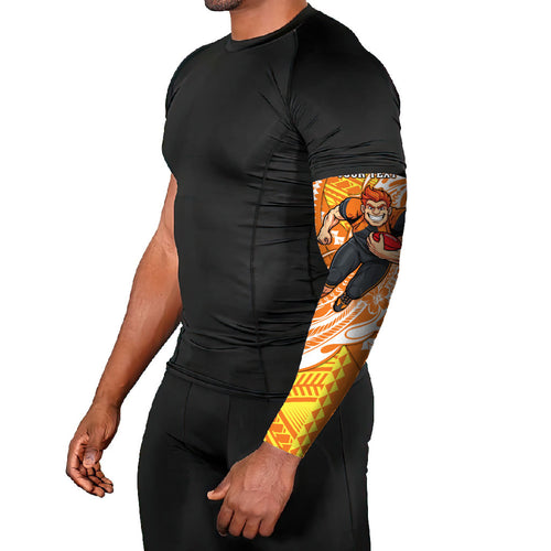 Personalized Greater Western Sydney Giants Arm Sleeves Polynesian Tribal Giant Mascot With Hibiscus Floral Art