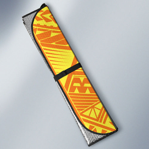 Personalized Greater Western Sydney Giants Auto Sun Shade Polynesian Tribal Giant Mascot With Hibiscus Floral Art