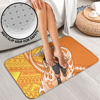 Personalized Greater Western Sydney Giants Bathroom Set Polynesian Tribal Giant Mascot With Hibiscus Floral Art