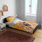 Personalized Greater Western Sydney Giants Bedding Set Polynesian Tribal Giant Mascot With Hibiscus Floral Art