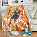 Personalized Greater Western Sydney Giants Blanket Polynesian Tribal Giant Mascot With Hibiscus Floral Art