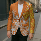Personalized Greater Western Sydney Giants Blazer Polynesian Tribal Giant Mascot With Hibiscus Floral Art