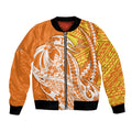 Personalized Greater Western Sydney Giants Bomber Jacket Polynesian Tribal Giant Mascot With Hibiscus Floral Art