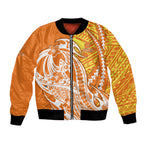 Personalized Greater Western Sydney Giants Bomber Jacket Polynesian Tribal Giant Mascot With Hibiscus Floral Art