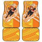 Personalized Greater Western Sydney Giants Car Mats Polynesian Tribal Giant Mascot With Hibiscus Floral Art