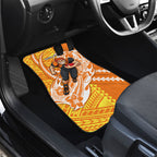 Personalized Greater Western Sydney Giants Car Mats Polynesian Tribal Giant Mascot With Hibiscus Floral Art