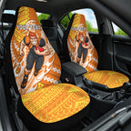 Personalized Greater Western Sydney Giants Car Seat Cover Polynesian Tribal Giant Mascot With Hibiscus Floral Art