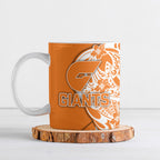 Personalized Greater Western Sydney Giants Ceramic Mug Polynesian Tribal Giant Mascot With Hibiscus Floral Art