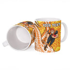 Personalized Greater Western Sydney Giants Ceramic Mug Polynesian Tribal Giant Mascot With Hibiscus Floral Art
