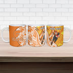 Personalized Greater Western Sydney Giants Ceramic Mug Polynesian Tribal Giant Mascot With Hibiscus Floral Art