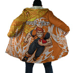 Personalized Greater Western Sydney Giants Cloak Polynesian Tribal Giant Mascot With Hibiscus Floral Art