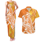 Personalized Greater Western Sydney Giants Couples Matching Tank Maxi Dress and Hawaiian Shirt Polynesian Tribal Giant Mascot With Hibiscus Floral Art