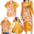 Personalized Greater Western Sydney Giants Family Matching Long Sleeve Bodycon Dress and Hawaiian Shirt Polynesian Tribal Giant Mascot With Hibiscus Floral Art