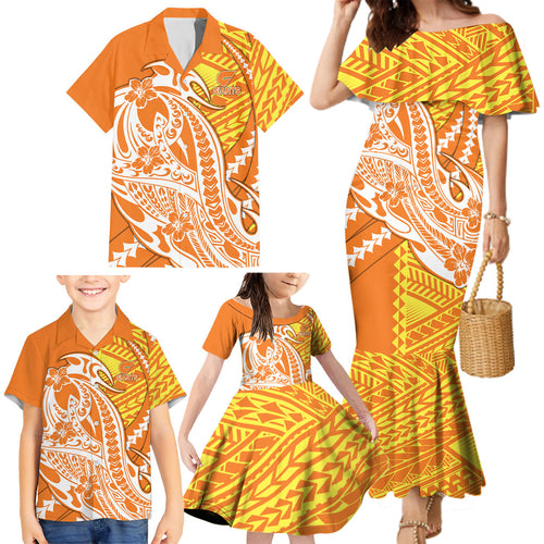 Personalized Greater Western Sydney Giants Family Matching Mermaid Dress and Hawaiian Shirt Polynesian Tribal Giant Mascot With Hibiscus Floral Art