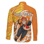 Personalized Greater Western Sydney Giants Family Matching Mermaid Dress and Hawaiian Shirt Polynesian Tribal Giant Mascot With Hibiscus Floral Art