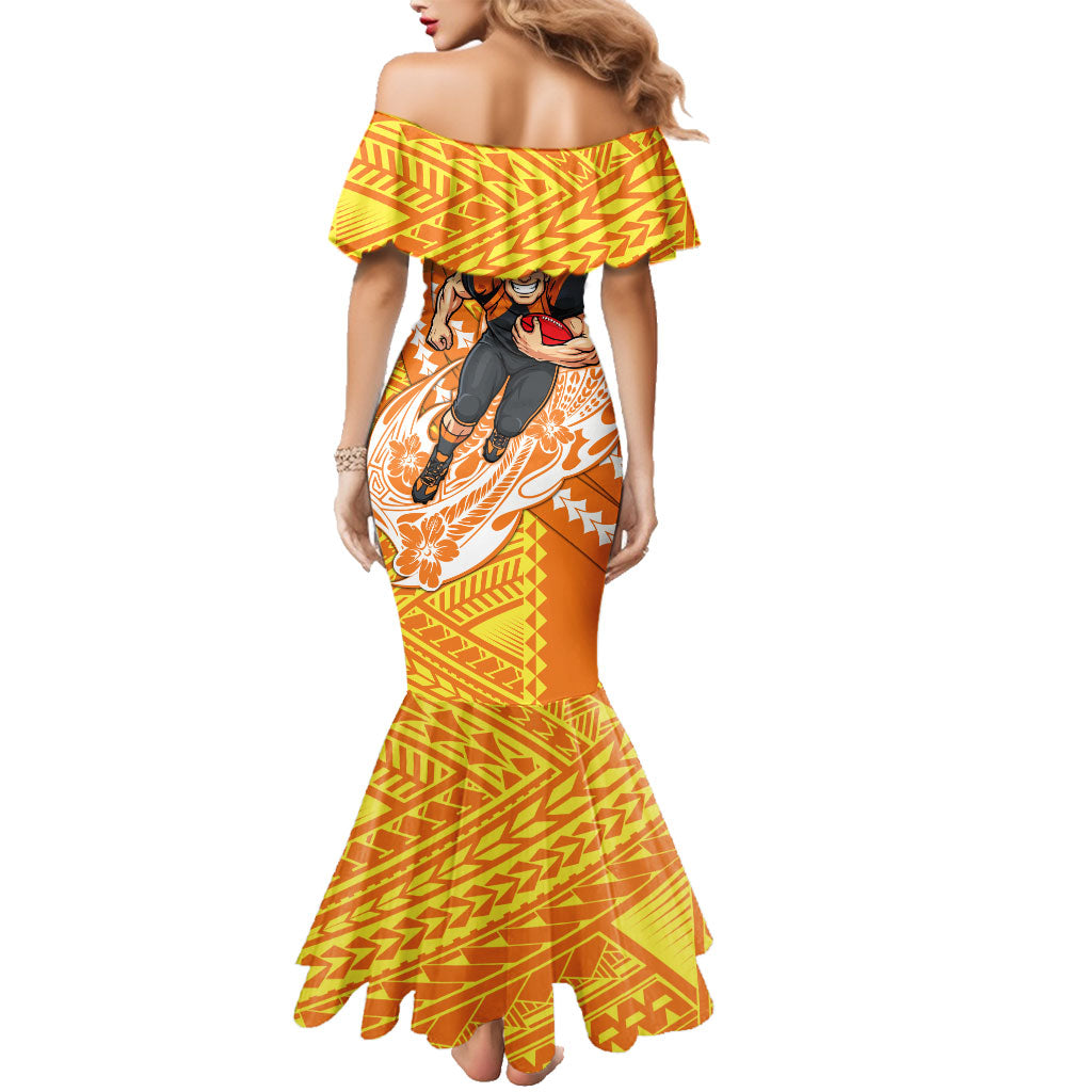 Personalized Greater Western Sydney Giants Family Matching Mermaid Dress and Hawaiian Shirt Polynesian Tribal Giant Mascot With Hibiscus Floral Art