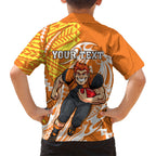 Personalized Greater Western Sydney Giants Family Matching Off Shoulder Short Dress and Hawaiian Shirt Polynesian Tribal Giant Mascot With Hibiscus Floral Art