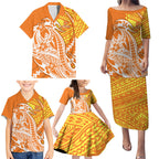 Personalized Greater Western Sydney Giants Family Matching Puletasi and Hawaiian Shirt Polynesian Tribal Giant Mascot With Hibiscus Floral Art