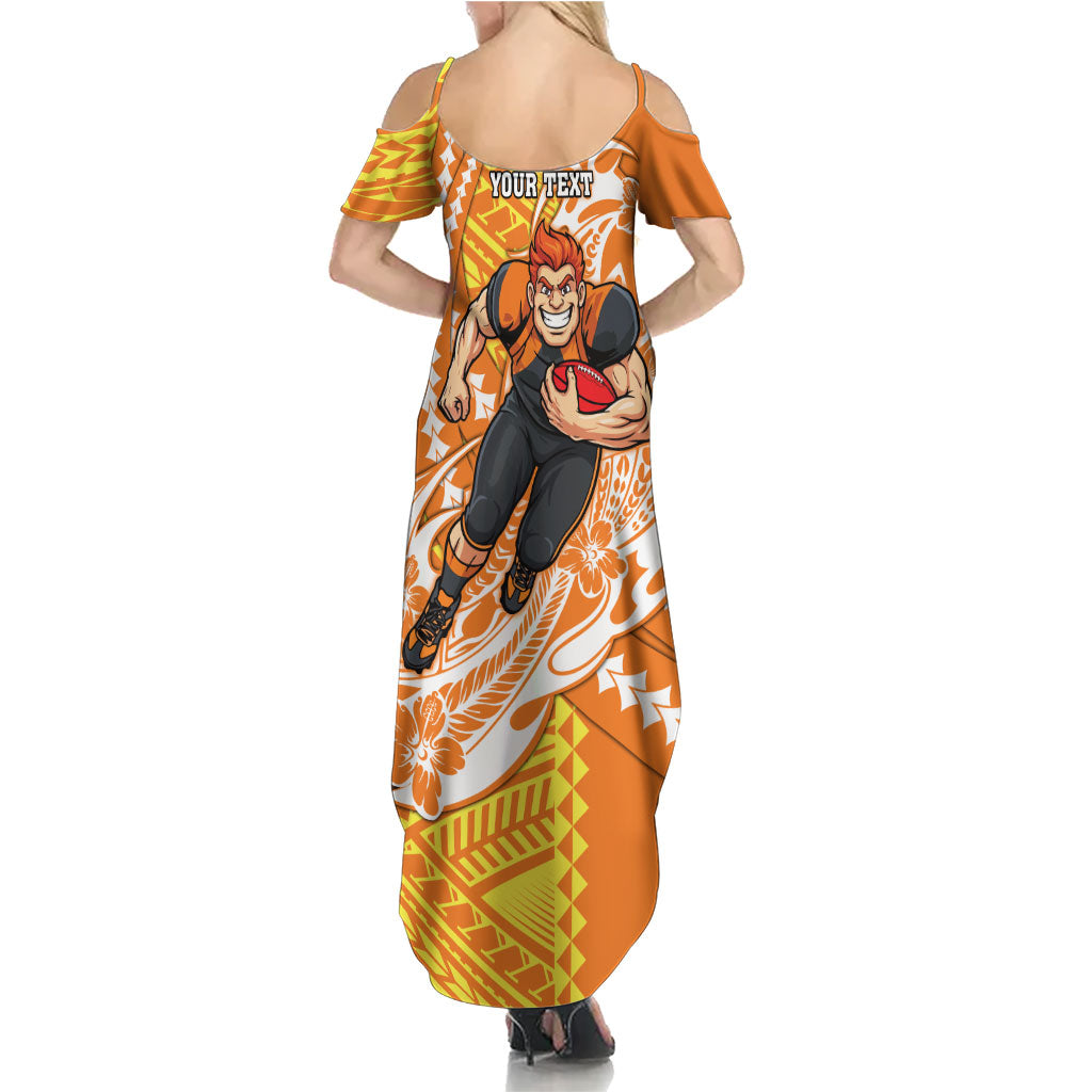 Personalized Greater Western Sydney Giants Family Matching Summer Maxi Dress and Hawaiian Shirt Polynesian Tribal Giant Mascot With Hibiscus Floral Art