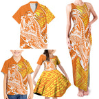 Personalized Greater Western Sydney Giants Family Matching Tank Maxi Dress and Hawaiian Shirt Polynesian Tribal Giant Mascot With Hibiscus Floral Art