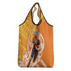 Personalized Greater Western Sydney Giants Grocery Bag Polynesian Tribal Giant Mascot With Hibiscus Floral Art