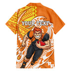 Personalized Greater Western Sydney Giants Hawaiian Shirt Polynesian Tribal Giant Mascot With Hibiscus Floral Art