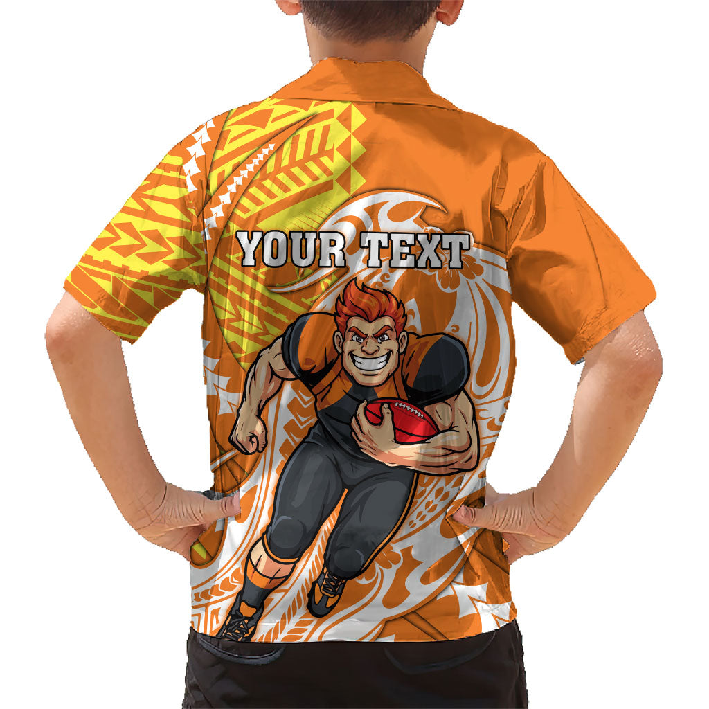 Personalized Greater Western Sydney Giants Hawaiian Shirt Polynesian Tribal Giant Mascot With Hibiscus Floral Art