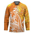 Personalized Greater Western Sydney Giants Hockey Jersey Polynesian Tribal Giant Mascot With Hibiscus Floral Art