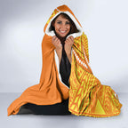 Personalized Greater Western Sydney Giants Hooded Blanket Polynesian Tribal Giant Mascot With Hibiscus Floral Art