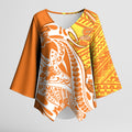 Personalized Greater Western Sydney Giants Kimono Sleeve Blouse Polynesian Tribal Giant Mascot With Hibiscus Floral Art