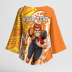 Personalized Greater Western Sydney Giants Kimono Sleeve Blouse Polynesian Tribal Giant Mascot With Hibiscus Floral Art