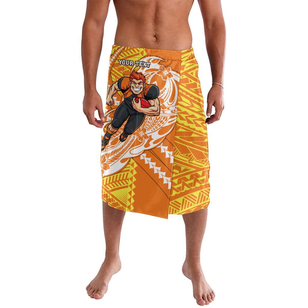 Personalized Greater Western Sydney Giants Lavalava Polynesian Tribal Giant Mascot With Hibiscus Floral Art