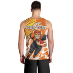 Personalized Greater Western Sydney Giants Men Tank Top Polynesian Tribal Giant Mascot With Hibiscus Floral Art