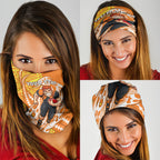 Personalized Greater Western Sydney Giants Neck Gaiter Polynesian Tribal Giant Mascot With Hibiscus Floral Art