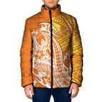 Personalized Greater Western Sydney Giants Padded Jacket Polynesian Tribal Giant Mascot With Hibiscus Floral Art