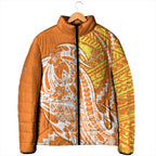 Personalized Greater Western Sydney Giants Padded Jacket Polynesian Tribal Giant Mascot With Hibiscus Floral Art
