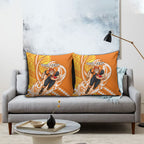 Personalized Greater Western Sydney Giants Pillow Cover Polynesian Tribal Giant Mascot With Hibiscus Floral Art